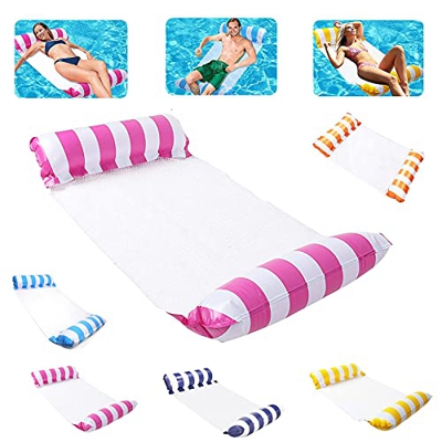 Sunshine smile Hamaca de Agua,Hamaca Flotante,Cama Flotante de Agua Plegado,Piscina Tumbona Hamaca,Multiusos Hamaca de natación,Tumbona Hinchable Colc