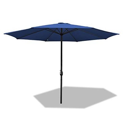 BMOT Sombrilla Ø350cm Parasole para Terraza Jardín Playa Balcón Piscina Patio ，Protector Solar UV40+， Azul