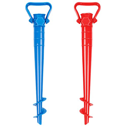 2 Soportes para Sombrilla Playa Sujeta Sombrillas Base de Sombrilla Playa - Azul y Rojo en oferta