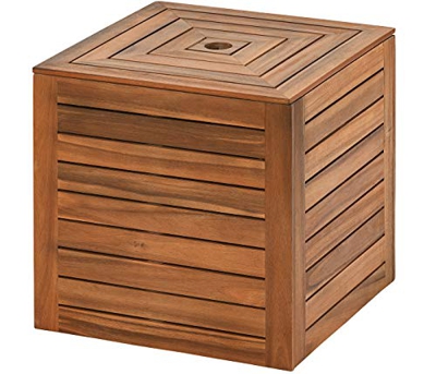 Dehner Caja para sombrilla Macao, Aprox. 50 x 50 x 50 cm, diámetro del Poste de 5 cm, 9,7 kg, Madera de Acacia FSC, Color Natural