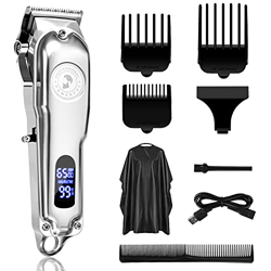 MOULEI Cortapelos Profesional Hombre, Metal Máquina de Cortar Pelo Profesional Recargable Hoja de acero con alto contenido de carbono，3 Peines, Capa d características