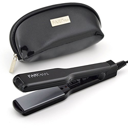 FARI Mini plancha de pelo de viaje, turmalina de cerámica, con bolsa de viaje, tensión universal, color negro (placa de 2,6 cm) en oferta