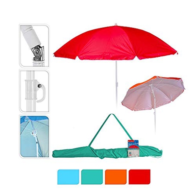 Sombrilla de playa diam. 160cm colores surtidos con funda