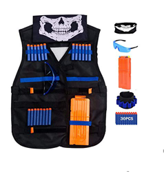 QiyuanLS Kit de Chaleco táctico para niños de 35 Piezas - Kit de Chaleco táctico para niños Elite Balas de Espuma para N-Strike Elite Series con 30 Da precio