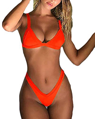 CheChury Conjuntos de Bikinis para Mujer 2021 Push Up Bikini Traje de baño de Tanga de Cintura Baja Trajes de baño Adecuado Viajes Playa