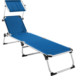 TecTake 800812 Tumbona, Tumbona Plegable para la Piscina con Parasol Ajustable, Asiento portátil para Playa con Respaldo reclinable, Tumbón Exterior p precio