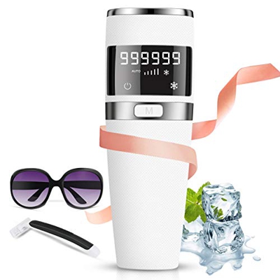 IPL Dispositivo depilador láser 999.999 rayos, depilador láser Ice Pulsed Light Epilator/Indolor, depilador permanente de hielo 5 niveles para rostro/