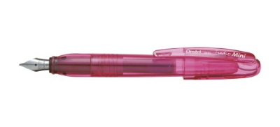 Pentel TRFSP-C - Pluma Tradio formato MINI. Escritura en azul, rosa