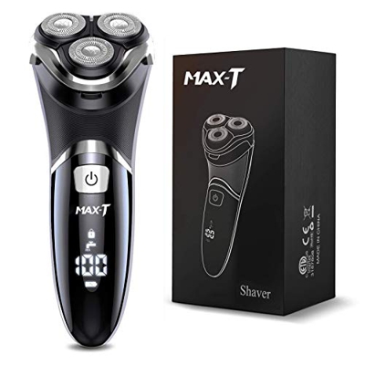 MAX-T Afeitadora eléctrica ProSkin LED 3D para hombre con bloqueo de viaje y recortador de precisión, recargable e inalámbrico, regalo para hombre, co
