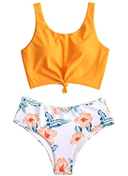 Yutdeng Conjuntos de Bikinis 2 Piezas Cintura Alta Trajes de Baño Push up Bikini Retro Tops y Brasileño Sexy Tanga Verano Color Liso Clásico diseño de en oferta