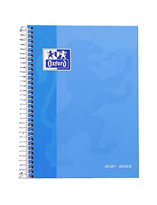 Oxford School, Agenda 2021 2022, Semana vista, Tapa Extradura, 8º (12x18 cm), Color Turquesa