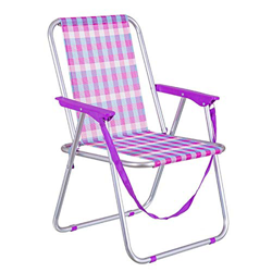 LOLAhome Silla de Playa Plegable Fijo Lila de Aluminio y textileno de 75x54x47 cm precio