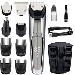 Cortapelos profesional para hombre, cortapelos de precisión, con indicador LED, color plateado precio
