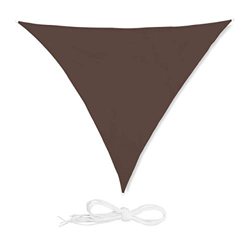 Relaxdays, Marrón Toldo Vela Triangular, Impermeable, Protección Rayos UV, con Cuerdas para tensar, 3x3x3 m características