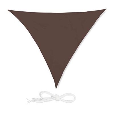 Relaxdays, Marrón Toldo Vela Triangular, Impermeable, Protección Rayos UV, con Cuerdas para tensar, 3x3x3 m