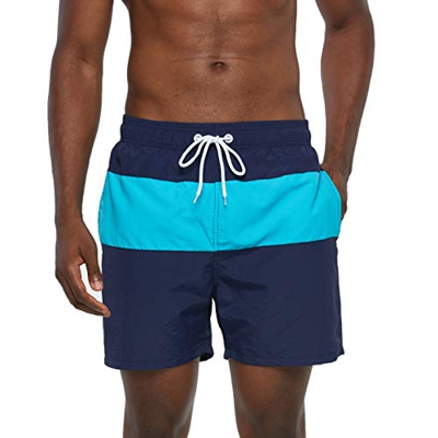 Arcweg Bañador Hombre Chico Playa Poliéster Pantalon Corto Hombre Deporte Secado Rápido Bañadores Natacion Azul Oscuro Azul Claro 3XL