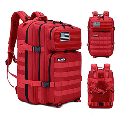 Mochila 45L Táctica Militar Bandera USA Impermeable para Crossfit Caza Aire Libre Deportes Gimnasio Portatil Oxford 900D (Rojo) características