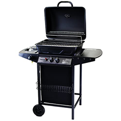 Bbq - Barbacoa de gas con 3 fuegos para jardín o exterior, parrilla, hornillo de camping compacto, fuego lateral, cocción de carbón y piedra volcánica en oferta