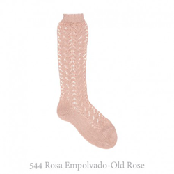 Calcetín Alto Algodón Calado Condor. 544-rosa Empolvado 2 en oferta