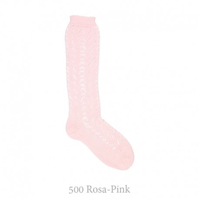 Calcetín Alto Algodón Calado Condor. 500-rosa 000