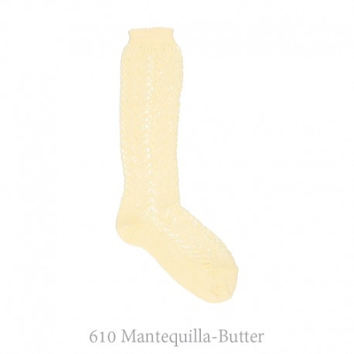 Calcetín Alto Algodón Calado Condor. 4 610-mantequilla