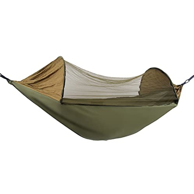 FECAMOS Una Hamaca Doble, Hamaca de Nailon Mosquitera 2 en 1 para Senderismo Camping, mochilero