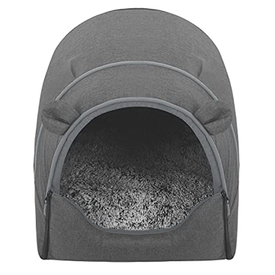 EUGAD Caseta para Perros Casa para Mascotas Cachorro de Bulldog Francés Jack Russell Terrier Gris M 45x40x45cm 0021GD