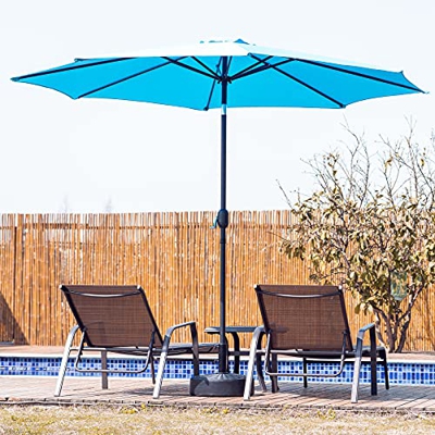 VONLUCE 300CM Sombrilla de Jardín con Protección UV Parasol Grande de Jardín con 8 Varillas de Acero Sombrilla de Terreza para Patio, Jardín, Piscina 