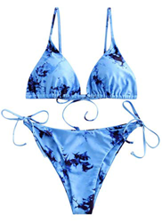 CheChury Bikini de Triángulo para Mujer Sexy 2 Piezas Espagueti Tiras Cintura Baja High Cut Bañador Moda Tie-Dye Trajes de Baño características