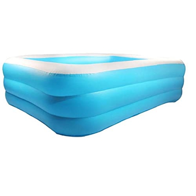 Piscina Inflable Rectangular Grupo De Kiddie Espesado para Jardín Al Aire Libre Patio Trasero Agua De Verano Azul 1.5m