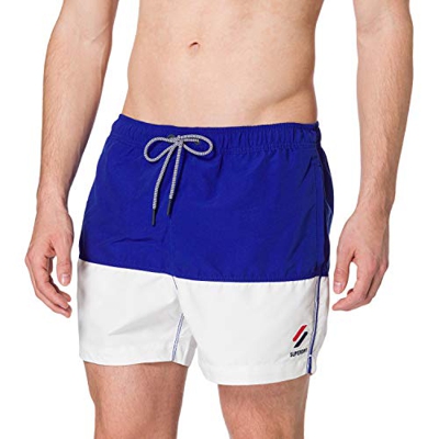 Superdry Tri Series Swim Short Bermudas, Racer Cobalt/Optic Block, XL para Hombre