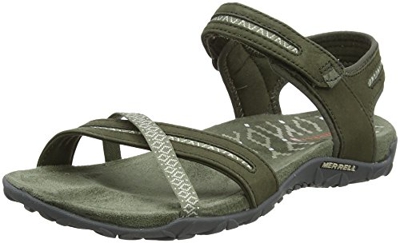 Merrell Terran Cross II, Sandalia con Pulsera Mujer, Verde Dusty Olive, 38 EU