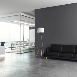 Aluminor Trio lámpara de pie con estante y USB características