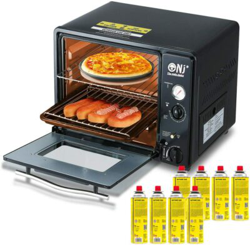 Portátil Mini Gas Horno 30 Litros, Camping Parrilla 1.3kW Timer + 8 Cartuchos de precio