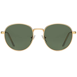 H HELMUT JUST Gafas de sol para Mujer y Hombre Redondas Vintage con Montura en Metal Lente de Policarbonato Resistente al Impacto precio