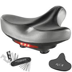 Sillín de Bicicleta Ancho Impermeable Acolchado con Cojín Suave, Ajuste Universal Cómodo Asiento de Bicicleta precio