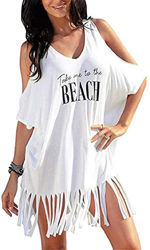 TBSCWYF Vestido de Playa Mujer Suelto Pareos Playa V-Cuello Camisolas y Pareos Bikini Traje de Baño Cover up Tunica Talla Grande Vestido Suelto de Bik características