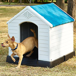 Caseta de Exterior para Perros, Caseta para Perro, Casa Perro, Casita para Perros, con Puerta Extraíble y Base Elevada y Respiraderos, Caseta Perro pa características