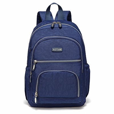 AOTIAN Mujer Peso Ligero Mochilas de Casual Juveniles Bolsas Escolares Bolsa de uso diario 9 Litros Azul