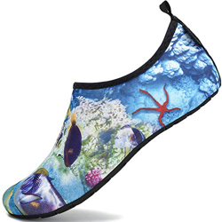 SAGUARO Hombre Mujer Zapatos de Agua Playa Escarpines Zapatillas de Deportes Acuáticos Buceo Surf Snorkel Yoga Piscina, Azul 38/39 precio