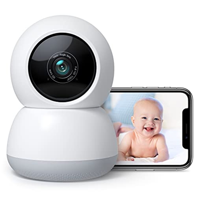 Vigilabebés con Cámara, 1080P HD Cámara Vigilancia Bebé con Visión Nocturna,Cámara de Mascota,Detección de Movimiento,Audio de 2 Vías, 2.4GHz WiFi