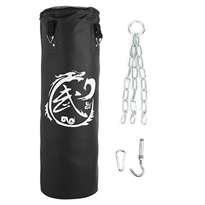 RiToEasysports Saco de Boxeo Pesado de PU con Cadena, Saco de Boxeo de 3 Capas sin llenar para niños Adolescentes(80cm / 31.5in)