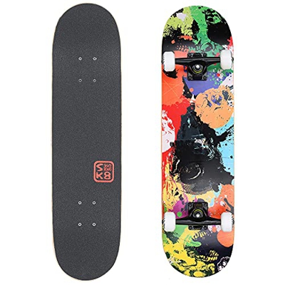 VOKUL Skateboard Completo, 80x20cm Monopatín para Niñas Niños Adolescentes Adultos Principiantes Profesionales, Tabla Skate con ABEC-7 y 7 Capas Monop