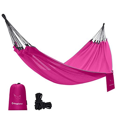KingCamp Hamaca Jardin Doble Ultraligera Hamaca Colgante Transpirable en Seda de Hielo 320 × 150cm Hamaca de Camping para 2 Personas Carga 200 kg para
