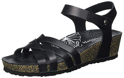 Panama Jack Chia Nature, Sandalias con cua Mujer, Negro, 39 EU