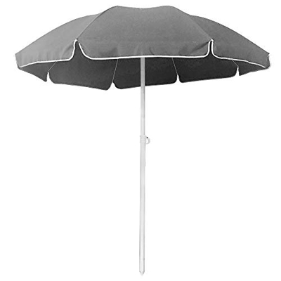 LARS360 Ø200cm Parasol de Jardín Sombrilla para Exterior, Terraza, Jardín Playa, Balcón, Piscina, Patio, Gris Oscuro Parasol con Protector UV 20+, Alt