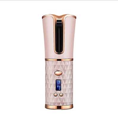 Rizador Automático Inalámbrico,Herramientas De Peinado De Cerámica Portátiles con Batería Recargable De 5000 Mah Pantalla LCD 6 Configuraciones De Con