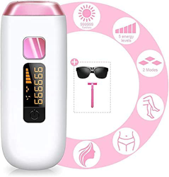 Depiladora IPL, depilación IPL, depilación permanente sin dolor, para mujeres y hombres, con 999.999 flashes para cara, axilas, brazos, espalda, bikin en oferta