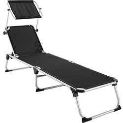 TecTake 800812 Tumbona, Tumbona Plegable para la Piscina con Parasol Ajustable, Asiento portátil para Playa con Respaldo reclinable, Tumbón Exterior p características