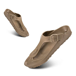 Chanclas Mujer Sandalias Ligero Moda Cómodo Antideslizante Verano Flip Flop Mujer Playa Baño Piscina Caqui Talla 38 en oferta